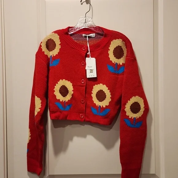 Grace Karin button up cropped cardigan Nwt - Picture 1 of 4